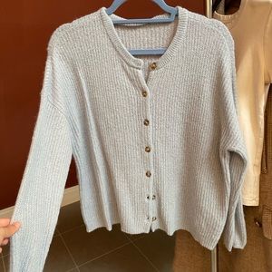 Madewell Light Blue Soft Knit Button Up Cardigan